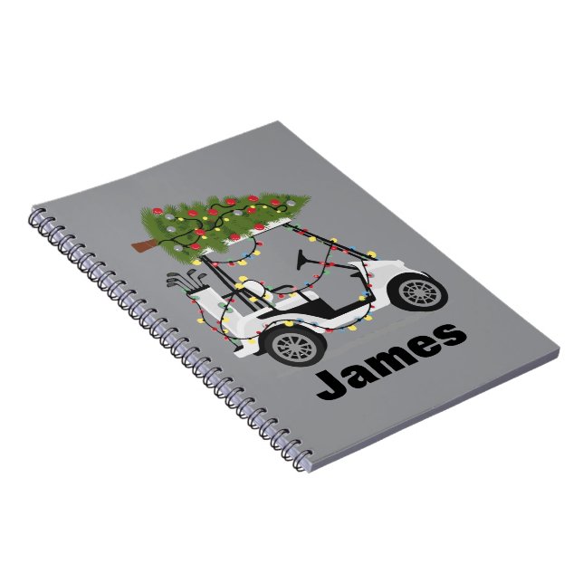 Personalized Name Golfer Christmas Golf Cart Xmas  Notebook (Right Side)