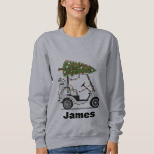 Personalized Name Golfer Christmas Golf Cart Xmas Sweatshirt