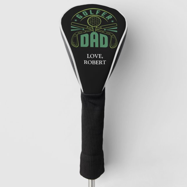 Personalized Name Golfer Dad Golf Head Cover (Front)