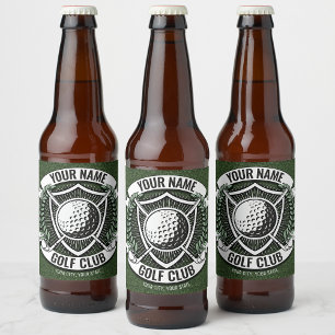 Personalized NAME Golfer Golf Club Turf Clubhouse Beer Bottle Label