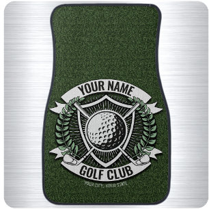 Personalized NAME Golfer Golf Club Turf Clubhouse Car Floor Mat