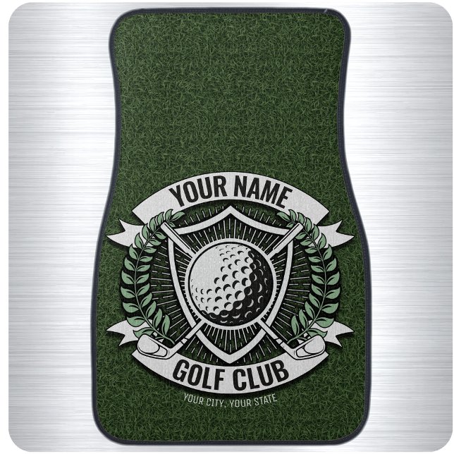 Personalized NAME Golfer Golf Club Turf Clubhouse  Car Floor Mat (Creator Uploaded)
