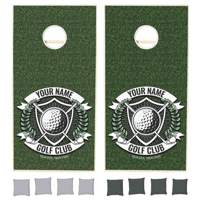 Personalized NAME Golfer Golf Club Turf Clubhouse  Cornhole Set (Set)