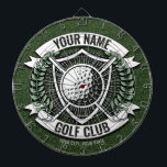 Personalized NAME Golfer Golf Club Turf Clubhouse Dart Board<br><div class="desc">Personalized NAME Golfer Golf Club Turf Clubhouse  design - featuring Club Putter,  Ball and Unique Turf Background. Customize with your Name or Custom Text!</div>