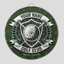 Personalized NAME Golfer Golf Club Turf Clubhouse Dart Board