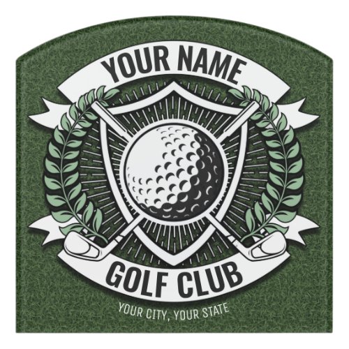 Personalized NAME Golfer Golf Club Turf Clubhouse  Door Sign