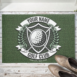 Personalized NAME Golfer Golf Club Turf Clubhouse  Doormat