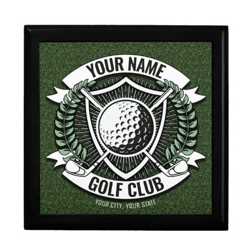 Personalized NAME Golfer Golf Club Turf Clubhouse  Gift Box