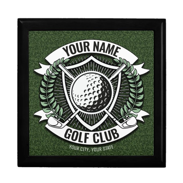 Personalized NAME Golfer Golf Club Turf Clubhouse  Gift Box (Front)