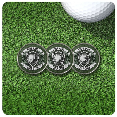 Personalized NAME Golfer Golf Club Turf Clubhouse  Golf Ball Marker