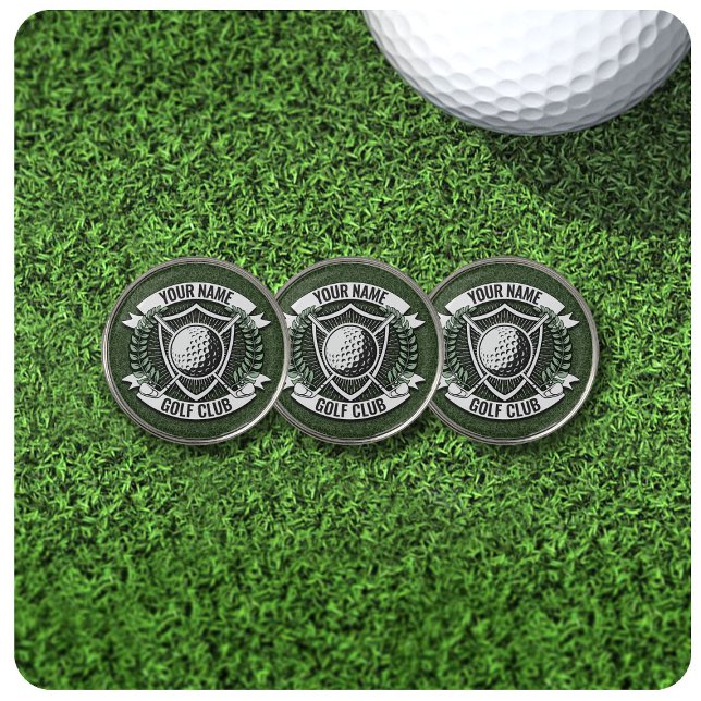 Personalized NAME Golfer Golf Club Turf Clubhouse  Golf Ball Marker (Creator Uploaded)