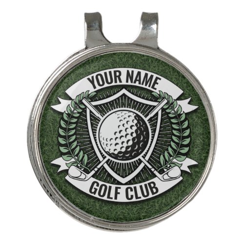 Personalized NAME Golfer Golf Club Turf Clubhouse  Golf Hat Clip