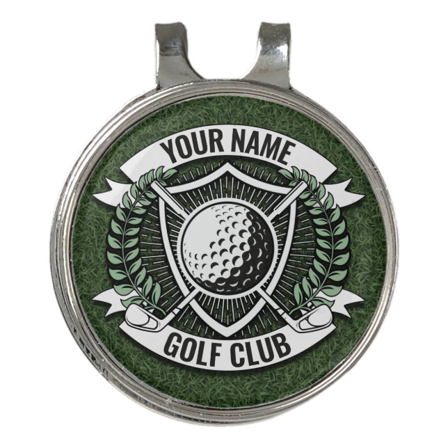 Personalized NAME Golfer Golf Club Turf Clubhouse  Golf Hat Clip (Front)