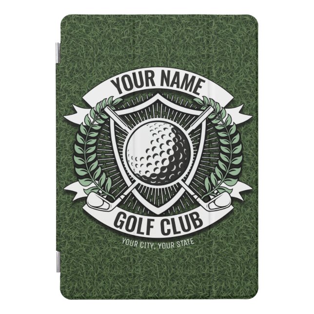 Personalized NAME Golfer Golf Club Turf Clubhouse  iPad Pro Cover (Front)