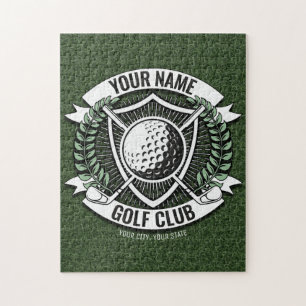 Personalized NAME Golfer Golf Club Turf Clubhouse Jigsaw Puzzle