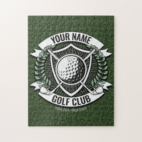 Personalized NAME Golfer Golf Club Turf Clubhouse Jigsaw Puzzle