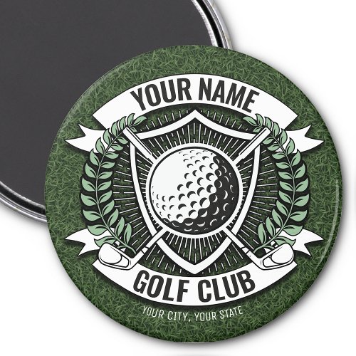 Personalized NAME Golfer Golf Club Turf Clubhouse Magnet
