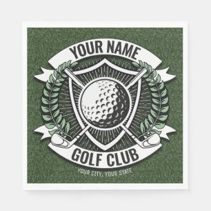 Personalized NAME Golfer Golf Club Turf Clubhouse Napkins
