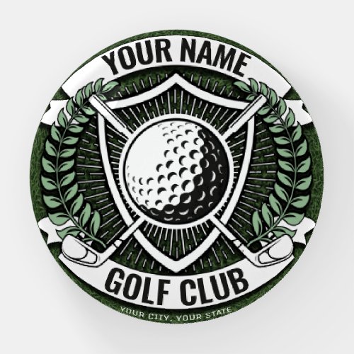 Personalized NAME Golfer Golf Club Turf Clubhouse  Paperweight