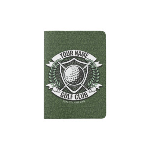 Personalized NAME Golfer Golf Club Turf Clubhouse Passport Holder