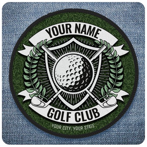 Personalized NAME Golfer Golf Club Turf Clubhouse Patch