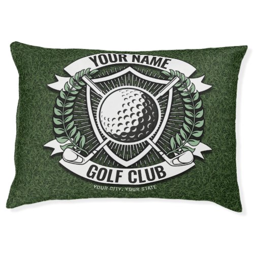 Personalized NAME Golfer Golf Club Turf Clubhouse Pet Bed