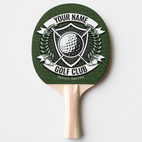 Personalized NAME Golfer Golf Club Turf Clubhouse  Ping Pong Paddle