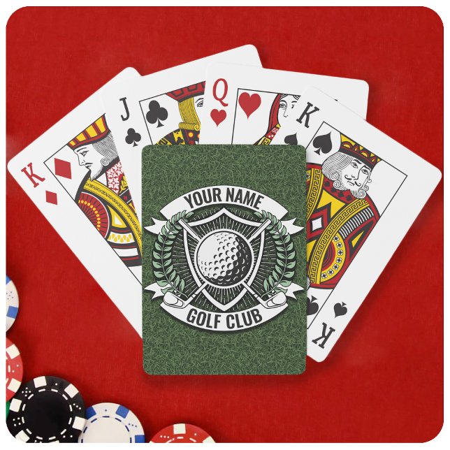 Personalized NAME Golfer Golf Club Turf Clubhouse Poker Cards (Creator Uploaded)