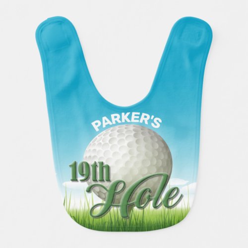 Personalized NAME Golfer Golf Pro Ball 19th Hole Baby Bib