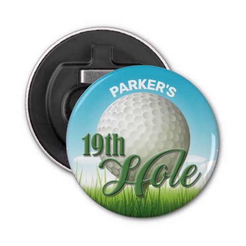 Personalized NAME Golfer Golf Pro Ball 19th Hole Bottle Opener