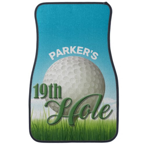 Personalized NAME Golfer Golf Pro Ball 19th Hole Car Floor Mat