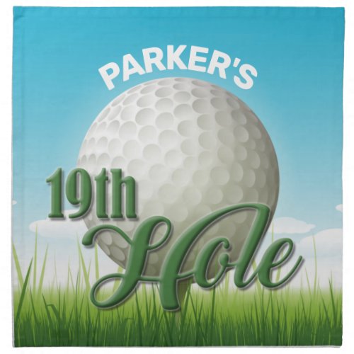 Personalized NAME Golfer Golf Pro Ball 19th Hole Cloth Napkin