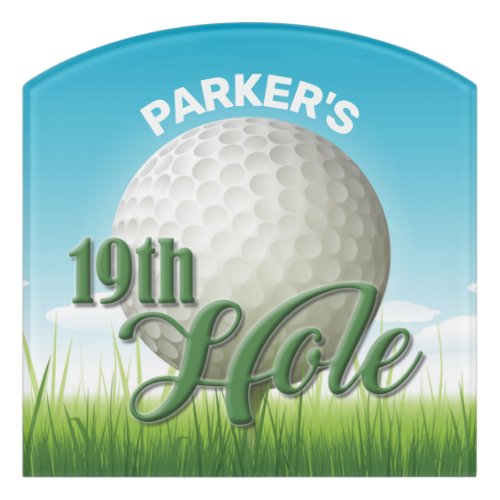 Personalized NAME Golfer Golf Pro Ball 19th Hole Door Sign