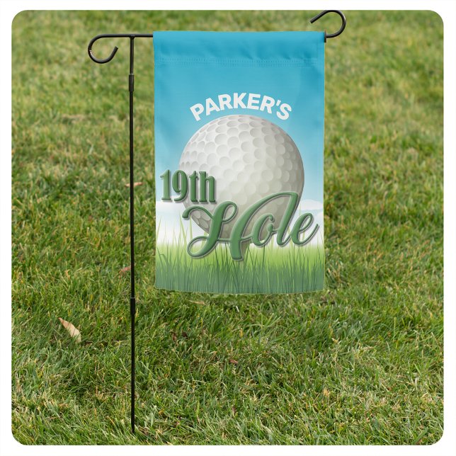 Personalized NAME Golfer Golf Pro Ball 19th Hole Garden Flag (Creator Uploaded)