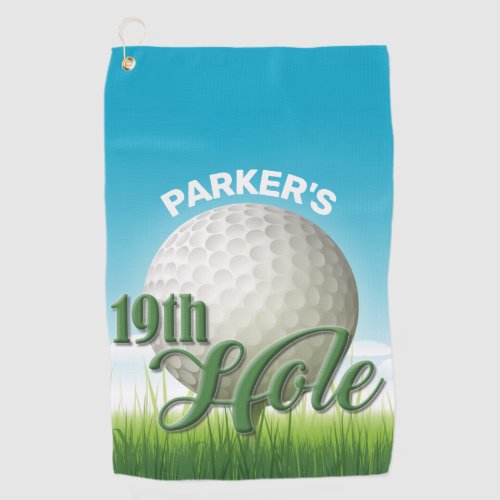 Personalized NAME Golfer Golf Pro Ball 19th Hole Golf Towel