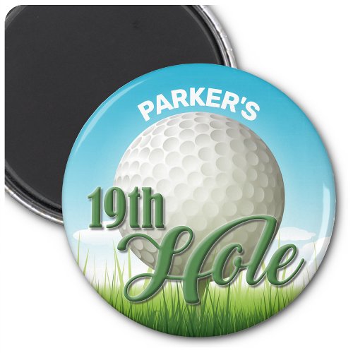 Personalized NAME Golfer Golf Pro Ball 19th Hole Magnet