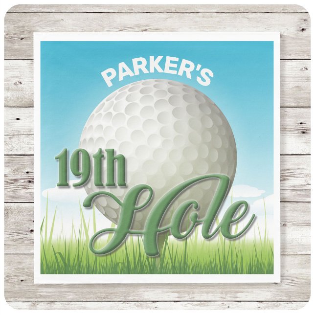 Personalized NAME Golfer Golf Pro Ball 19th Hole Napkins (Creator Uploaded)