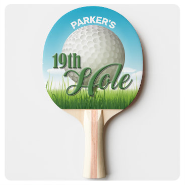 Personalized NAME Golfer Golf Pro Ball 19th Hole Ping Pong Paddle