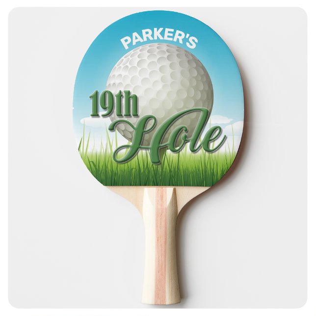 Personalized NAME Golfer Golf Pro Ball 19th Hole Ping Pong Paddle (Creator Uploaded)