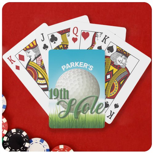 Personalized NAME Golfer Golf Pro Ball 19th Hole Playing Cards