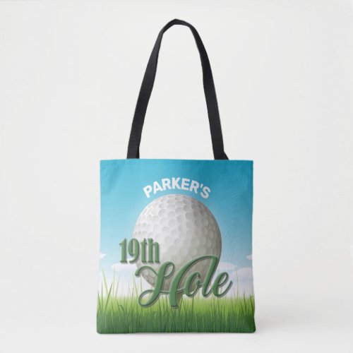 Personalized NAME Golfer Golf Pro Ball 19th Hole Tote Bag