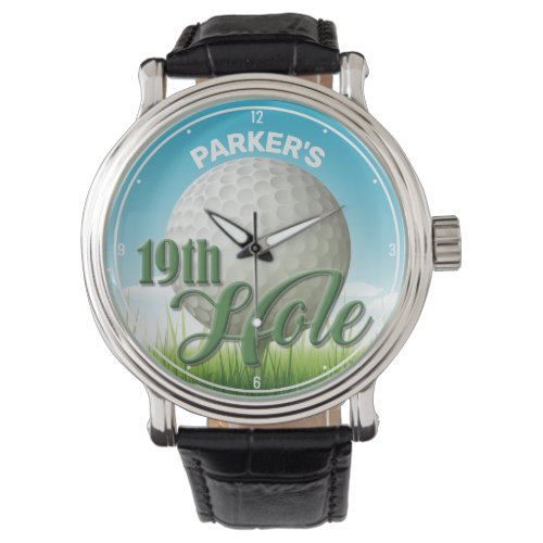 Personalized NAME Golfer Golf Pro Ball 19th Hole Watch