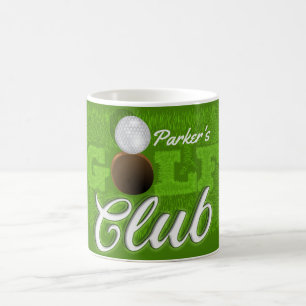 Personalized NAME Golfer Green Golf Course Club Coffee Mug