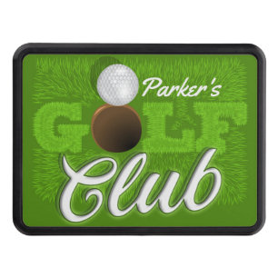 Personalized NAME Golfer Green Golf Course Club Hitch Cover