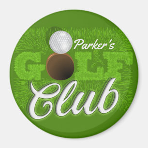 Personalized NAME Golfer Green Golf Course Club Magnet