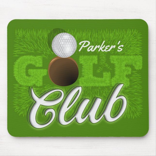 Personalized NAME Golfer Green Golf Course Club Mouse Pad (Front)