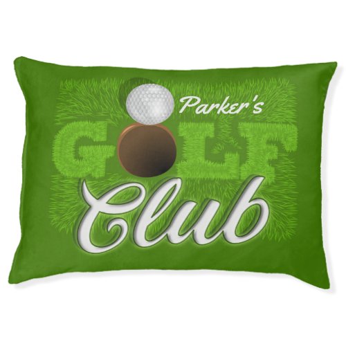 Personalized NAME Golfer Green Golf Course Club Pet Bed