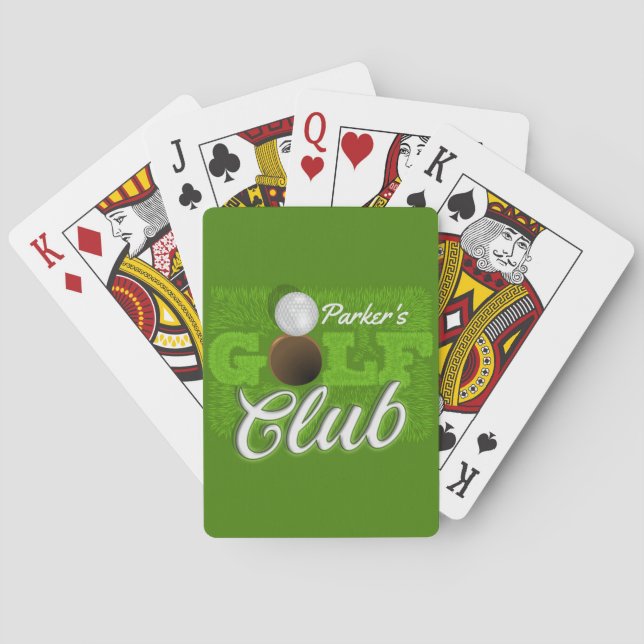 Personalized NAME Golfer Green Golf Course Club Poker Cards (Back)