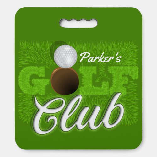 Personalized NAME Golfer Green Golf Course Club Seat Cushion