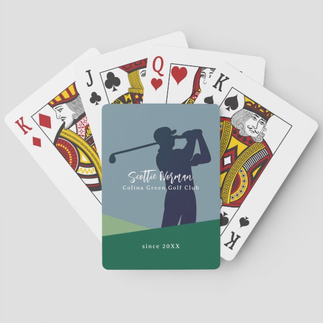 Personalized Name Golfer Poker Cards (Back)